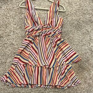 Colorful Striped Sleeveless Dress